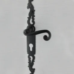 Secury-T Poignées de porte fer forgé COQ noir 330X36 mm Trou de cylindre i* Poignée De Porte Intérieure