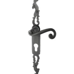 Hot Secury-T Poignées de porte fer forgé COQ 330x36mm vieil argent à saillie rehaussée Trou de cylindre i 330X36 mm