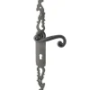 Secury-T Poignées de porte fer forgé COQ vieil argent 330X36 mm Trou de clé L* Poignée De Porte Intérieure