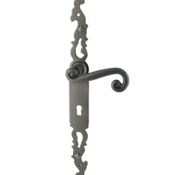 Secury-T Poignées de porte fer forgé COQ vieil argent 330X36 mm Trou de clé L* Poignée De Porte Intérieure
