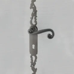 Secury-T Poignées de porte fer forgé COQ vieil argent 330X36 mm Trou de clé L* Poignée De Porte Intérieure