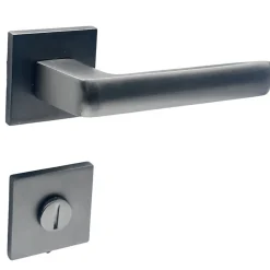 Outlet Secury-T Poignées de porte sur rosace canon de fusil / anthracite carré - Modèle Fabrizia à condamnation