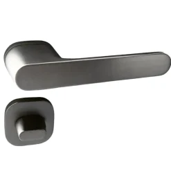 Secury-T Poignées de porte sur rosace oblongue Canon de fusil / Gris anthracite - Modèle Marina à condamnation