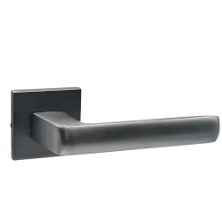 Secury-T Poignées de porte sur rosace canon de fusil / anthracite carré - Modèle Fabrizia* Poignée Sur Rosace