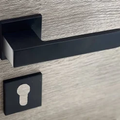 Clearance Secury-T Poignées de porte sur rosace noir mat - Modèle Mathilda Trou de cylindre i