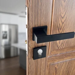 Clearance Secury-T Poignées de porte sur rosace noir mat - Modèle Mathilda Trou de cylindre i
