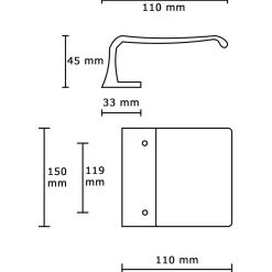 Sale Hardwarexchange Poignées de tirage en aluminium pour portes H 150mm anodisé Bronze satiné- lot de 6 boutons