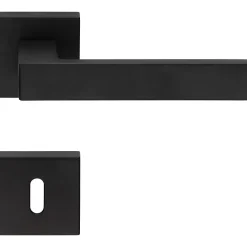 Best Hardwarexchange Poignées, Lot de 20 rosace a clipser 019, Carré 7 mm, rosace trou de clé L, finition noir, pour porte intérieure.