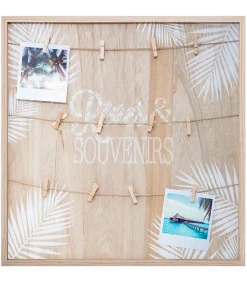 Outlet Atmosphera Porte - photos - bois et corde - 48x48 cm - Modèle 1-