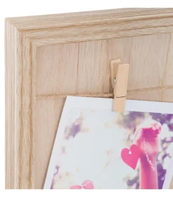 Atmosphera Porte - photos - bois et corde - 48x48 cm - Modèle 1-* Cadre