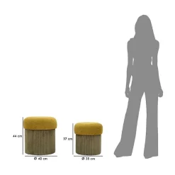 Mauro Ferretti Pouf avec rangement intégré Aspen (Set de 2)* Pouf Et Poire