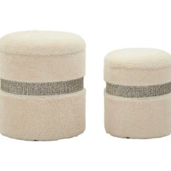 Mauro Ferretti Pouf avec rangement intégré SaintMoritz (Set de 2)* Pouf Et Poire
