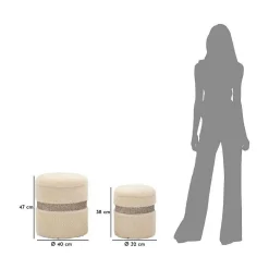 Mauro Ferretti Pouf avec rangement intégré SaintMoritz (Set de 2)* Pouf Et Poire