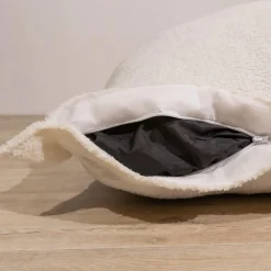 New Bananair Pouf bouclette déhoussable 180 x 140 cm blanc