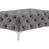 Vente-unique Pouf chesterfield en velours anthracite EDWINA* Pouf Et Poire