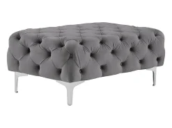 Vente-unique Pouf chesterfield en velours anthracite EDWINA* Pouf Et Poire