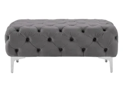 Vente-unique Pouf chesterfield en velours anthracite EDWINA* Pouf Et Poire