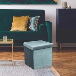 The Home Deco Factory Pouf coffre de rangement velours côtelé Giullia* Pouf Et Poire