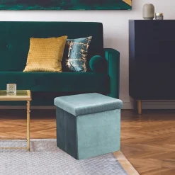 The Home Deco Factory Pouf coffre de rangement velours côtelé Giullia* Pouf Et Poire