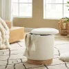 Sicaan Pouf coffre JULIETTE tissu bouclette blanc* Pouf Et Poire