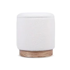 Sicaan Pouf coffre JULIETTE tissu bouclette blanc* Pouf Et Poire