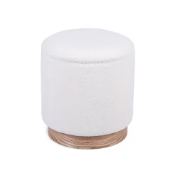 Sicaan Pouf coffre JULIETTE tissu bouclette blanc* Pouf Et Poire