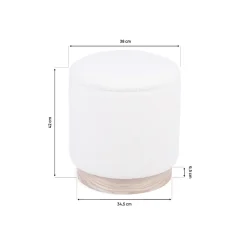 Sicaan Pouf coffre JULIETTE tissu bouclette blanc* Pouf Et Poire