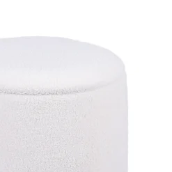 Sicaan Pouf coffre JULIETTE tissu bouclette blanc & base bois foncé* Pouf Et Poire