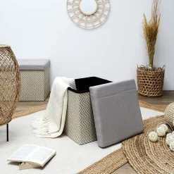 Best The Home Deco Factory Pouf coffre pliable tressage Mirage