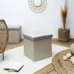 Best The Home Deco Factory Pouf coffre pliable tressage Mirage