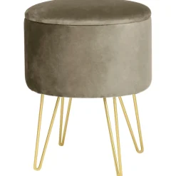 Discount Akord Furniture Factory Pouf de Rangement avec Couvercle AKORD LILI velour colour Beige hauteur 45 cm