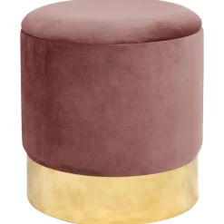 Discount Akord Furniture Factory Pouf de Rangement avec Couvercle AKORD GOLDEN velour colour Rose hauteur 40 cm