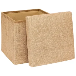 5Five Pouf de rangement Mix 'n' Modul en toile de jute 31x31cm - Beige-* Pouf Et Poire