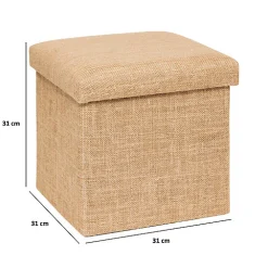 5Five Pouf de rangement Mix 'n' Modul en toile de jute 31x31cm - Beige-* Pouf Et Poire