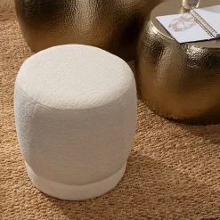 Atmosphera Pouf en bouclette AMEA - Diamètre 39 cm x Hauteur 40 cm* Pouf Et Poire
