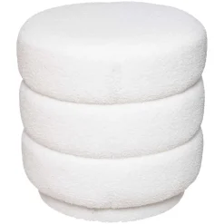 Hot Atmosphera Pouf en bouclette KEMI - Blanc
