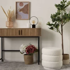 Hot Atmosphera Pouf en bouclette KEMI - Blanc