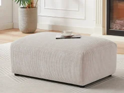 Clearance Vente-unique Pouf en velours côtelé beige TIRONO de Maison Céphy