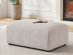 Clearance Vente-unique Pouf en velours côtelé beige TIRONO de Maison Céphy