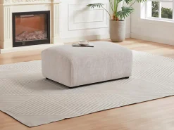 Clearance Vente-unique Pouf en velours côtelé beige TIRONO de Maison Céphy