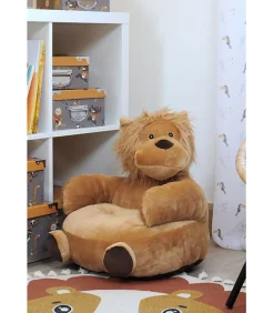 Douceur D'Intérieur Pouf enfant Lion "Zimba" 45x45x45cm - 45x45cm - Camel* Coussin De Sol