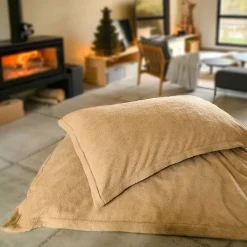 Vivezen Pouf, fauteuil d'intérieur déhoussable - 90 x 140 cm - Sherpa - Bleu marine -* Pouf Et Poire