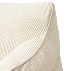 Best Bananair Pouf fauteuil velours côtelé 100x110 cm blanc cassé