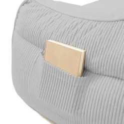 Online Bananair Pouf fauteuil velours côtelé 100x110 cm gris clair