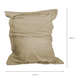 Vivezen Pouf géant XXL, fauteuil d'intérieur déhoussable - 150 x 180 cm - Sherpa - Beige -* Pouf Et Poire