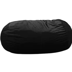 Best Bananair Pouf long géant déhoussable fausse fourrure noir 160 cm