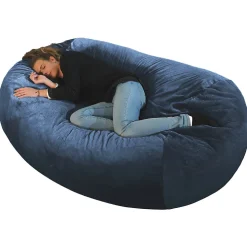 Online Bananair Pouf long géant déhoussable fausse fourrure bleu 160 cm