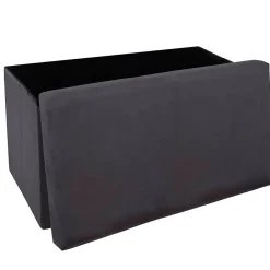Atmosphera Créateur D'Intérieur Pouf pliant double Tess gris foncé en velours - Atmosphera* Pouf Et Poire