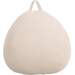 Bananair Pouf poire déhoussable velours côtelé 105x85 cm beige