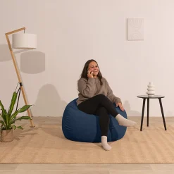 Bananair Pouf poire déhoussable velours côtelé 120x100 cm bleu foncé* Pouf Et Poire